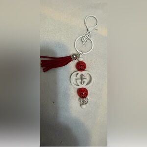 Red and White Keychain Accessory -NEW